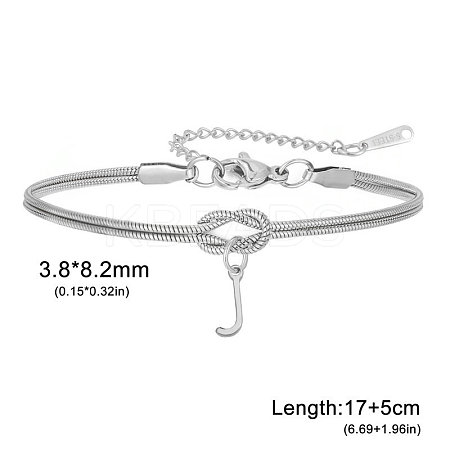304 Stainless Steel Initial Charm Bracelets FS-WGD8E41-25-1