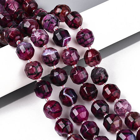Natural Agate(Dyed & Heated) Beads Strands G-T139-92B-1