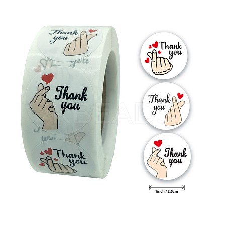 3 Styles Thank You Stickers Roll STIC-PW0002-108-1
