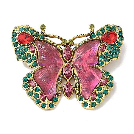 Butterfly Alloy Enamel Brooch LS-JEWB-K018-36AG-1
