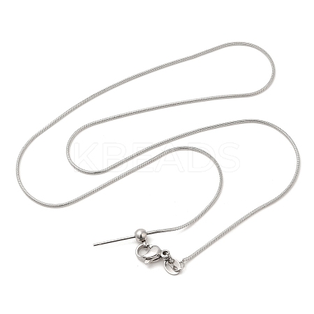 Non-Tarnish 304 Stainless Steel Snake Chain Necklace for Women NJEW-G104-01P-1