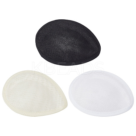 3Pcs 3 Colors Linen Mini Hat Fascinator Base AJEW-FG0004-04-1