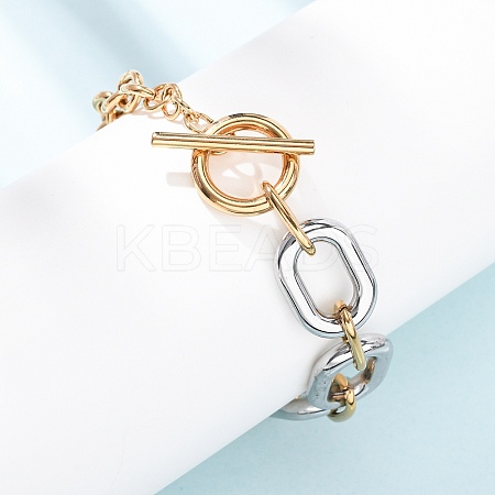 201 Stainless Steel Chain Bracelets BJEW-P378-01B-A-1