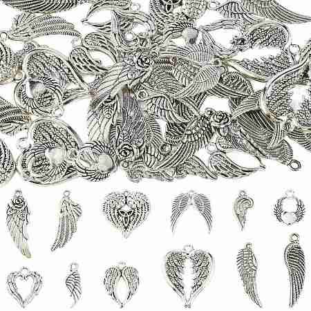 48Pcs 12 Styles Tibetan Style Alloy Pendants FIND-FS0004-86-1
