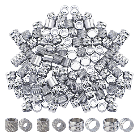 100Pcs 2 Styles 304 Stainless Steel Beads STAS-DC0017-28-1