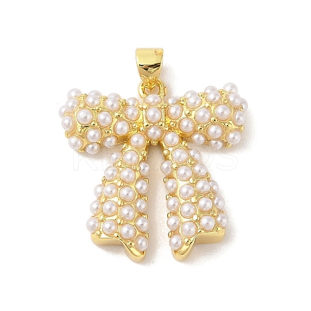 Rack Plating Brass ABS Pearl Pendants LS-KK-S380-05G-1