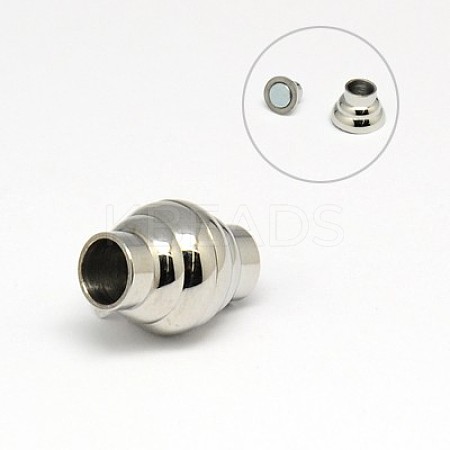 Tarnish Resistant 304 Stainless Steel Magnetic Clasps with Glue-in Ends STAS-K006-17C-1
