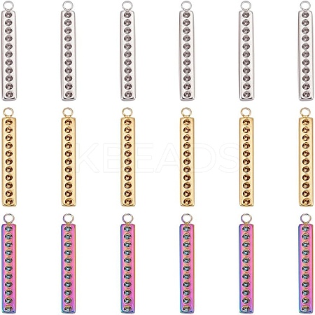 18Pcs 3 Colors 304 Stainless Steel Pendant Cabochon Settings FIND-AR0004-95-1