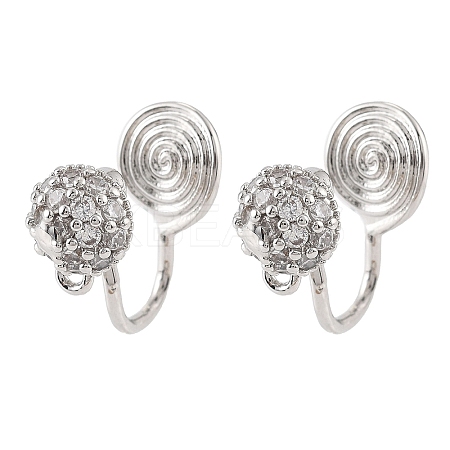 Brass Clip-on Earring Findings LS-KK-K371-27B-P-1