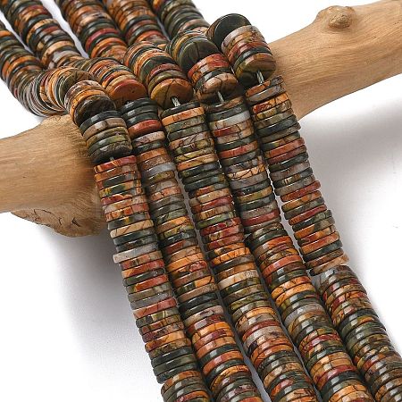 Natural Polychrome Jasper/Picasso Stone/Picasso Jasper Beads Strands G-G329-B03-8x1mm-1