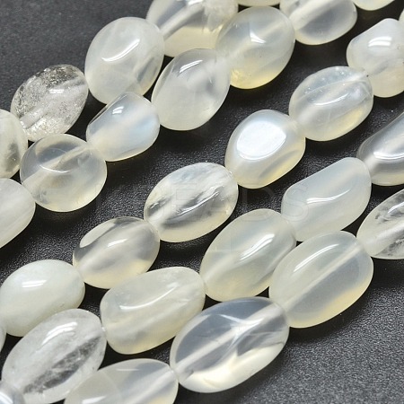 Natural White Moonstone Beads Strands G-O186-C-04-1