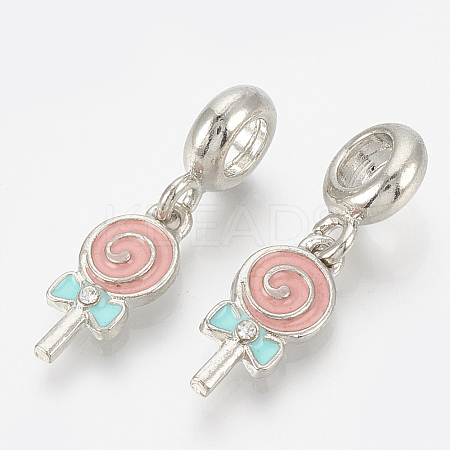 Alloy Rhinestone European Dangle Charms LS-MPDL-Q209-076P-1