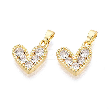 Brass Micro Pave Cubic Zirconia Pendants KK-T073-50G-1