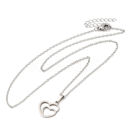 Non-Tarnish 306 Stainless Steel Pendant Necklace for Women NJEW-Q772-01P-02-1