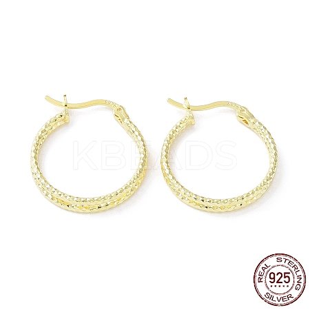 925 Sterling Silver Hoop Earrings EJEW-K258-14G-1