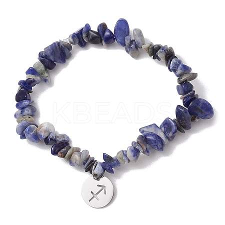 Natural Sodalite Stretch Bracelets BJEW-JB11147-09-1