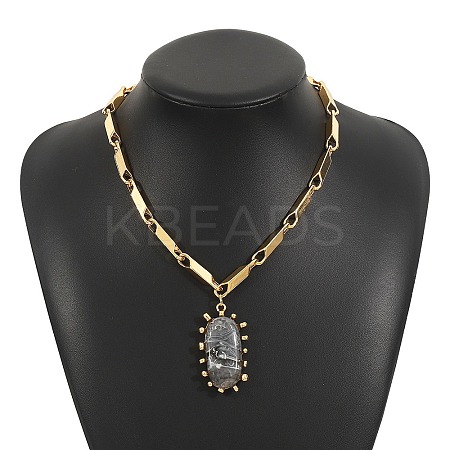 Iron & Alloy Pendant Necklaces for Women LS-NJEW-U046-05G-1