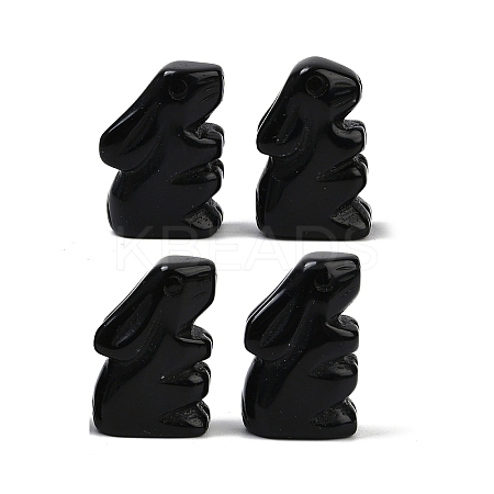 Natural Obsidian Rabbit Display Decorations G-R007-02D-1