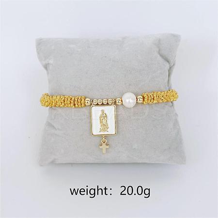 Bohemian Style Brass Rectangle Charm Bracelets FS-WG04134-03-1