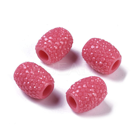 Opaque Resin European Jelly Colored Beads RESI-B025-02A-13-1