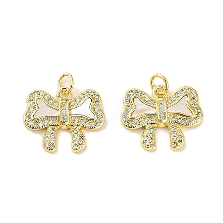 Brass Micro Pave Clear Cubic Zirconia Pendants KK-K365-25G-1