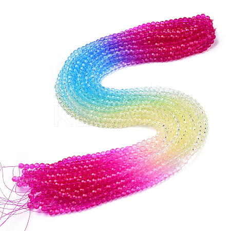 Transparent Glass Beads Strands GLAA-E036-07O-1