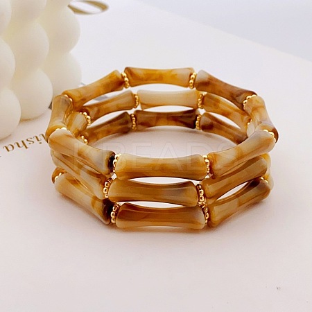 Acrylic Bamboo Joint Beaded Bracelets for Women FS-WG26A21-22-1