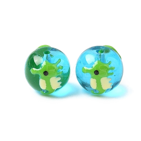 Ocean Theme Handmade Glass Enamel Beads LAMP-D304-02C-1