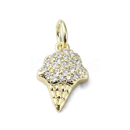 Brass Micro Pave Clear Cubic Zirconia Pendants KK-H475-24G-01-1
