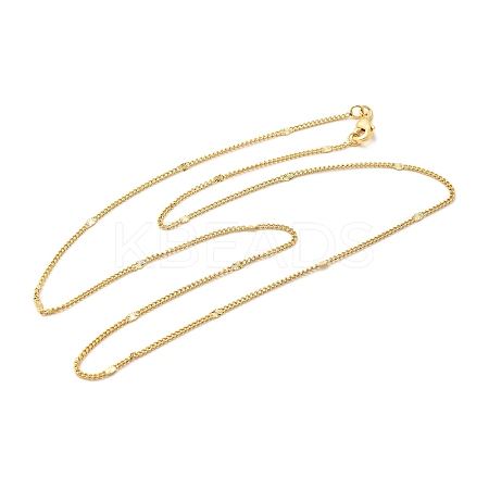 2mm Rack Plating Brass Curb Chain Necklaces for Women Men MAK-L044-24G-1