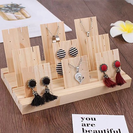 3-Slot Wooden Earring Display Card Stands LS-EDIS-R027-01A-03-1