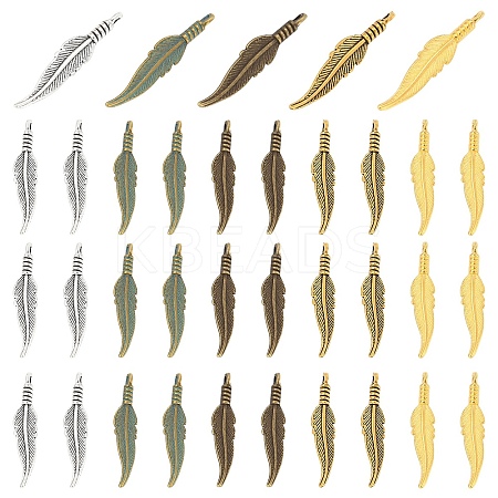 120Pcs 6 Colors Tibetan Style Alloy Pendants FIND-YW0006-89-1