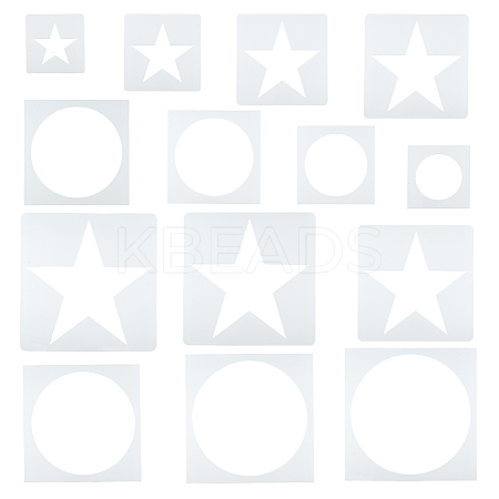 14Pcs Square PET Hollow Out Drawing Painting Stencils DIY-WH0308-410C-1