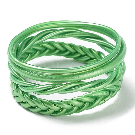 4Pcs 4 Style Plastic Cord Braided Jelly Stretch Bracelets Set BJEW-R313-02E-1