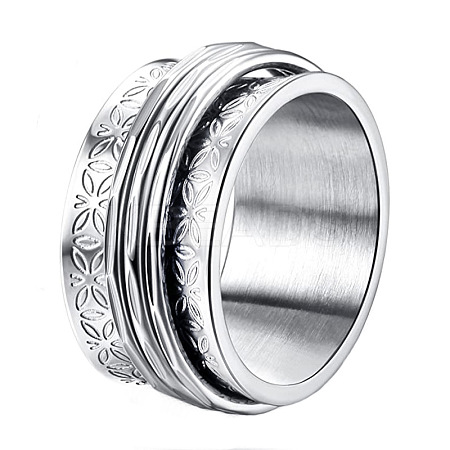 Retro Rotatable 304 Stainless Steel Finger Rings FS-WG84C22-07-1