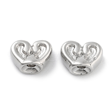 Rack Plating Heart Brass Beads KK-Z071-40P-1