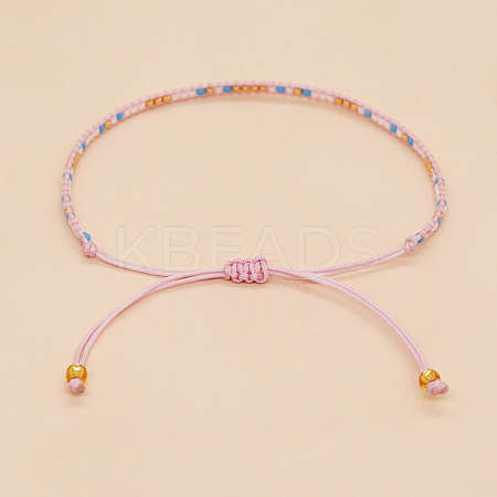 Bohemian Braided Adjustable Glass Seed Beaded Bracelets LS-EX8332-4-1