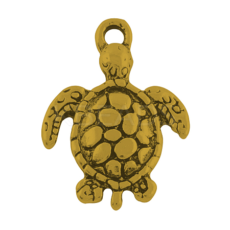 Tibetan Style Alloy Sea Turtle Pendants TIBEP-22101-AG-FF-1