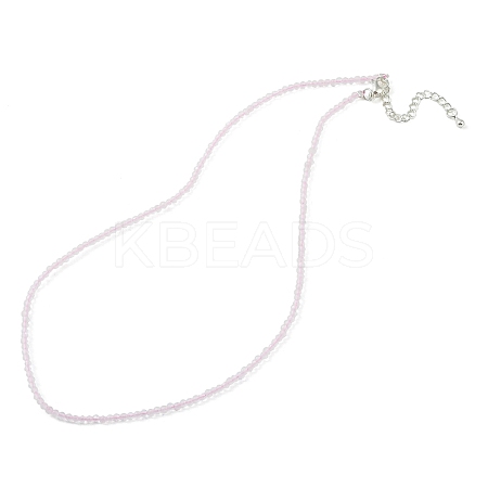 Natural Rose Quartz Beaded Necklaces NJEW-K114-A-A01-1