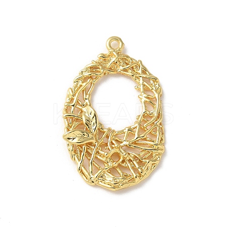 Brass Micro Pave Cubic Zirconia Pendants KK-P290-52G-01-1