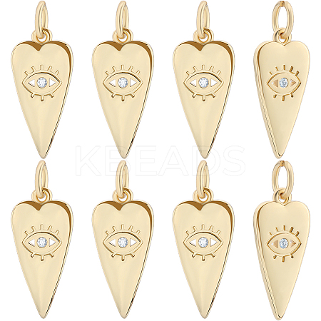 10Pcs Brass Micro Pave Cubic Zirconia Pendants KK-BBC0015-25-1