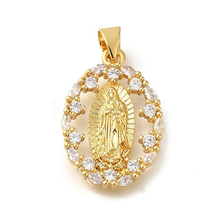 Rack Plating Brass with Cubic Zirconia Pendants KK-Z086-33G-06-1
