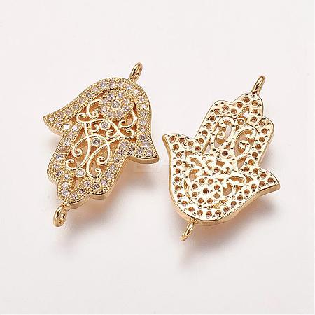 Brass Micro Pave Cubic Zirconia Links ZIRC-E113-08G-1