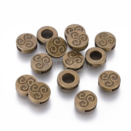 Tibetan Style Slide Charms TIBE-Q001-AB-FF-1