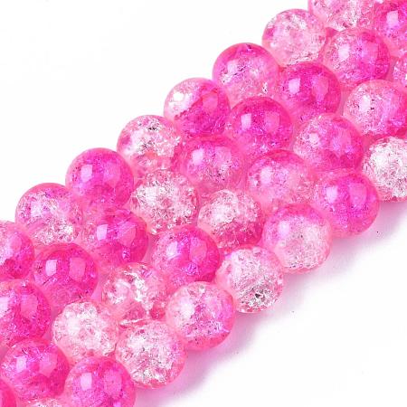 Baking Paint Crackle Glass Bead Strands CCG-S001-8mm-09-1
