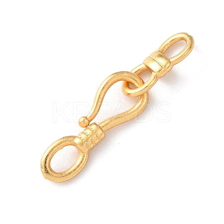 Brass Hook Clasps KK-C157-62G-1