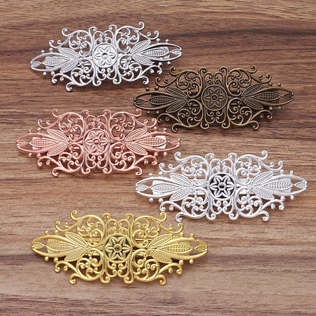 Vintage Hair Accessories Iron Hair Barrette Findings OHAR-PW0001-035G-1