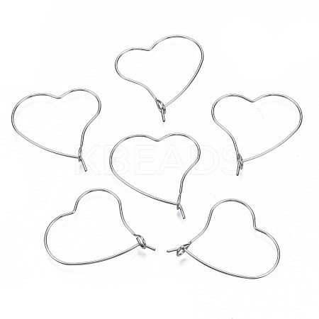 304 Stainless Steel Hoop Earring Findings STAS-S117-010B-01-1