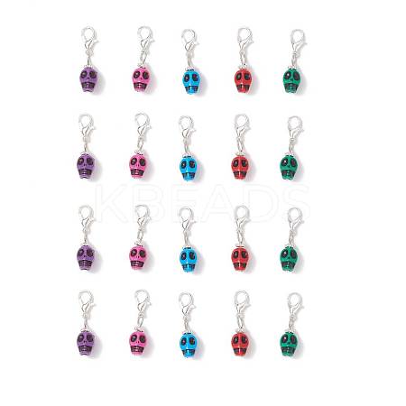 20Pcs 5 Colors Plastic Pendant Decorations HJEW-JM03943-01-S-1