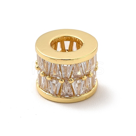 Rack Plating Brass Cubic Zirconia European Beads KK-G458-14G-1